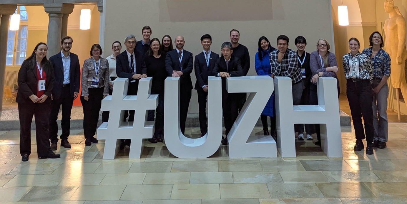 Group picture from a CiRA delegation visiting Zurich in the context of the joint University of Zurich-Kyoto University Symposium 2026, held under the theme “Improving Quality of Life – What We Can Learn From Each Other”. From left to right: Dr. Annelies Geirnaert, Prof. Ataman Sendoel, Prof. Janine Reichenbach, Lara Mugrauer, Prof. Hirohido Saito (CiRA), Luuk van Heugten, Prof. Ute Modlich, Julia Ackva, Prof. Knut Woltjen (CiRA), Dr. Kelvin Hui (CiRA), Prof. Jun Takahashi (CiRA), Dennis Zorndt, Dr. Denise Zujur (CiRA), Dr. Arian Ehterami, Dr. Suji Lee (CiRA), Dr. Melanie Generali, Nora Rentsch, Dr. Jessica Plucain. Photo credits: IREM